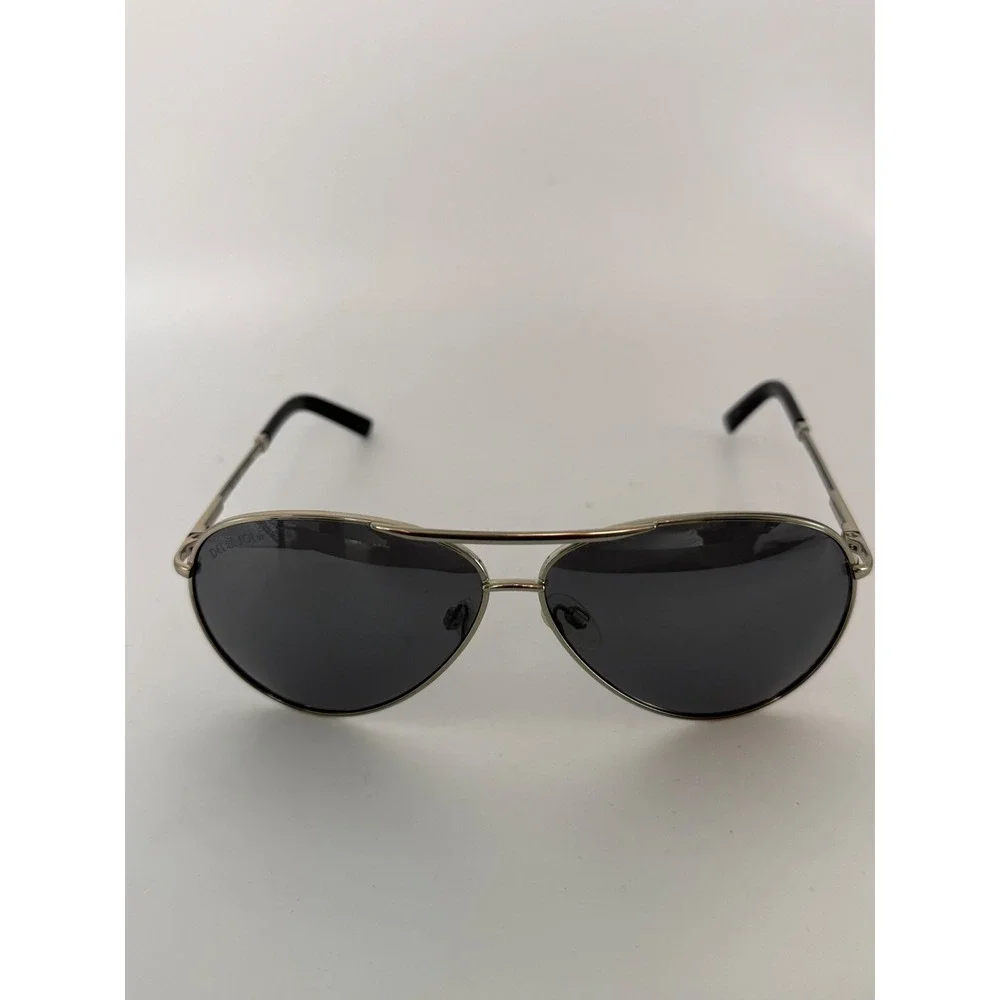 Solize by Del Sol Paradise Found‎ Aviator Sunglasses Silver Metal Black Lens